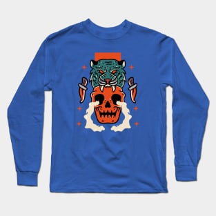 Tiger Bite Skull Long Sleeve T-Shirt